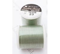 Miyuki Fil à perler en nylon, vert olive écume (23), verre, Japon (0,2 mm (B))