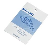 Miyuki Lot de 6 Aiguilles Extra-fines de 0,4 mm et Enfile-aiguille pour Perlage en Acier Inoxydable Argent