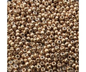 Miyuki Perle ronde de rocaille taille 8/0 22 g Galvanisé Or