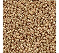 Miyuki Perles de rocaille rondes, 15/0, sac en vrac de 50 g, champagne galvanisé Duracoat 94204