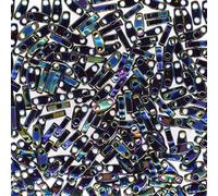 Miyuki Quater Tila Perles en verre japonais à 2 trous 5 x 1,2 mm Iris arc-en-ciel 455 5 g