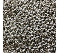 Miyuki Tube de perles rondes de taille 8/0 en argent galvanisé 22 g