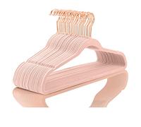 MIZGI Cintres en velours de qualité supérieure (lot de 30) - Robustes - Antidérapants - Rose pâle - Crochets cuivrés/or rose, économisant de l'espace (rose poudré)