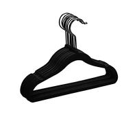 MIZGI Lot de 50 cintres en Velours de qualité supérieure pour Enfants avec Crochets Noirs, Ultra Fins et antidérapants pour Jupe, Robe, Pantalon, vêtements (Noir/Noir)