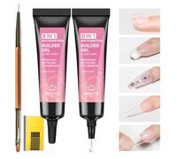 MIZHSE Gel Clear Builder avec pointe de précision, 8 en 1, multifonctionnel, 3D, pour breloques d'ongles, Rhinestone Glue, sculpture, extensions d'ongles, modelage, 15 ml, 2 pièces