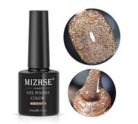 MIZHSE Vernis à Ongles Gel Pailleté Brillant Vernis Semi Permanent, Or, 10ml