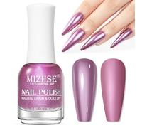 MIZHSE Vernis à ongles miroir métallique avec effet miroir, vernis à ongles Mental Shimmer - Séchage rapide - Sans lampe UV - Chrome brillant - 15 ml - 1 pièce