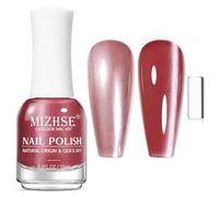 MIZHSE Vernis à ongles rouge cerise Cat Eye sans UV TPO HEMA libre séchage rapide avec large effet Cateye lumineux, vernis à ongles Cat Eye, vernis à ongles CatEye sans lampe UV, paillettes