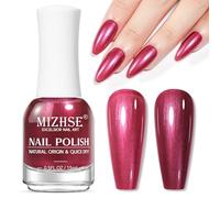 MIZHSE Vernis à ongles Rouge Nail Polish Nacré Brillant Séchage Rapide 15ml