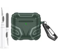 Mizi Étui robuste pour AirPods 4ème génération/AirPods 4 avec réduction active du bruit (ANC) (2024) avec kit de nettoyage, conception de protection rigide intégrale contre les chocs, vert
