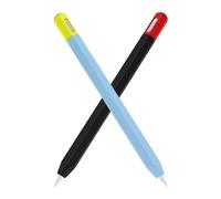 Mizi Lot de 2 coques en silicone de qualité supérieure pour Apple Pencil USB-C (2023), chargement USB, double pression et fixation magnétique - Noir/bleu