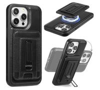 Mizi Portefeuille magnétique pour iPhone (mise à niveau 2025) - Porte-5 cartes, blocage RFID, résistance magnétique de 3200 g, cuir végétalien fin, compatible avec iPhone 16/15/14/13/12 Series (pas