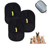 Mizijia 3pcs Gant Ramasse Poils Animaux, Gant Poil Chat, Gant Anti Poils Animaux Vetement, Reusable Double Sided Electrostatic Pet Hair Remover, Animal Remover for Cats, Dogs, Rabbits, Small Animals