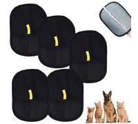 Mizijia 5pcs Gant Ramasse Poils Animaux, Gant Poil Chat, Gant Anti Poils Animaux Vetement, Reusable Double Sided Electrostatic Pet Hair Remover, Animal Remover for Cats, Dogs, Rabbits, Small Animals