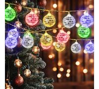 mizikuu 1.5m Guirlande Lumineuse Disco Ball, 10 Boules Disco Miroir Ensemble de Guirlandes Lumineuses Alimenté par Piles LED Disco Ball String Lights Pour la Décoration Intérieure