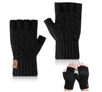 mizikuu 1 Paire Gants Sans Doigts Hiver, Fabriqués à Partir D'un Tricot Elastique en Peluche Douce Gants Chauds Sans Doigts Sont Ddaptés au Cyclisme au Camping et Aux Travaux en Extérieur