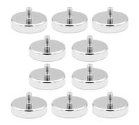mizikuu 10 Pièces Aimants En Néodyme de 25 mm de Diamètre Avec Filetage M5, Aimant Rond En Néodyme Super Puissant, 20 kg de Force d'Adhérence, Ecrous Antidérapants Solides Pour œillet ou Crochets