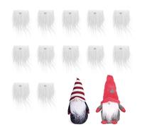 mizikuu 12 Pièces Barbes de Lutin pour GNOME, Prédécoupées Barbes en Fausse Fourrure avec Boules en Bois Père Noël Décoration pour DIY Les Cadeaux de Noël et de Pâques Faits à la Main