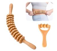 mizikuu 2 PCS Rouleaux de Massage en Bois, Accessories Masseur pour Dos Muscles Rouleau de Massage Manuel Outils pour le Cou, Jambes,Dos,Corps Soulagement des Douleurs Musculaires et Détente