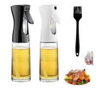 mizikuu 2 PCS Vaporisateur Huile, 200ml Spray Huile Cuisine Pulvérisateur d'huile avec Brosse Bouteille Huile d'olive pour la Cuisson, BBQ, Four, Barbecue, Salade
