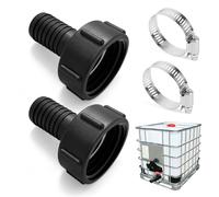 mizikuu 2 Pièces Adaptateur IBC S60x6 Vers Embout de Tuyau, Filetage Intérieur Sur Douille 60 mm Tuyau D'Arrosage Adaptateur de Tuyau de Réservoir Adapté pour Large Gamme de Tuyaux et de Vannes