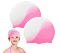 mizikuu 2 Pièces Bonnet de Bain Enfants, Bonnet de Natation Elastique en Silicone Doux et Confortable Bonnet de Natation Imperméable pour Garçons et Filles