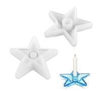 mizikuu 2 Pièces Bougeoir à Cinq Branches En Résine Époxy, Bougeoir Moule en Silicone Bougeoir en Forme d'Étoile DIY Moule à Coulée Pour Créatif Bougie Comme Ornements, Décoration De Table