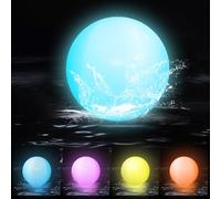 mizikuu 2 Pièces Boule Lumineuse Piscine Flottante, Lampe Flottante Piscine LED Piscine à Couleurs Changeantes Étanche IP68 avec Télécommande Lumières Flottantes pour Piscine, Plage, Jardin, Ø40cm