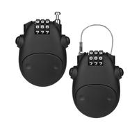 mizikuu 2 pièces Cadenas Cable, Câble Antivol 80cm Rétractable à Combinaison à 3 Chiffres Antivol Casque Moto Serrure à Combinaison pour vélo, Moto, Scooter, Noir