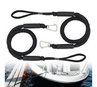 mizikuu 2 pièces Cordon Elastique Amarre, d’Amarrage Élastiques pour Bateau avec Crochet en Acier Inoxydable 4 ft Cordes de Bateau Balustrade de Corde de Quai pour Kayak, Bateau à Moteu, Canoë