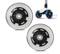 mizikuu 2 Pièces Roues de Trottinette Lumineuses, 100 mm LED Roues de Scooter Lumineuses avec Roulement ABEC-9 Scooter Replacement Wheels Convient pour Toutes Sortes de Scooters