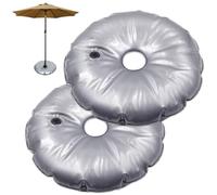mizikuu 2 Pièces Sac de Poids de Base de Drapeau, 37cm Pied de Parasol Lourd de Parapluie Rond Rempli 3L d'eau ou de Sable Contrepoids Porte Portable Pliable Extérieur pour Balcons Plages Terrasses