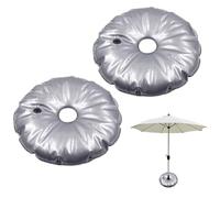 mizikuu 2 Pièces Sac de Poids de Base de Drapeau, 52cm Pied de Parasol Lourd de Parapluie Rond Rempli 9L d'eau ou de Sable Contrepoids Porte Portable Pliable Extérieur pour Balcons Plages Terrasses