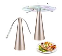 mizikuu 2 Pièces Ventilateur Anti-Mouche, Fly Repellent Répulsifs Moustiques de Table Repoussent Les Ventilateurs Chasse Mouche pour Camping, Pique-Nique, Barbecue, Jardin, Couleur Or