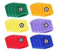 mizikuu 24 Pièces Absorbants Poignet Bandeau,Bracelets de Sport pour Enfants Protection Poignet Absorber la Sueur et Respirer Coloré Poignets de Fitness Football Basketball la Course à Pied