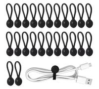 mizikuu 24 Pièces Attaches De Câble Magnétiques, Serre-Câbles Magnétiques En Silicone Réutilisables Multifonctionnels Organisateur de Clips de Câble Attache De Câble pour Bureau L'école Maison