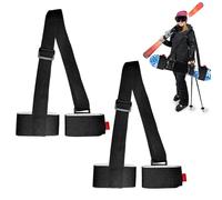mizikuu 2PCS Sangles Porte-Skis, Réglable Sangle Baton de Ski Bandoulière de Porte Ski Portable Rembourrées Sangle Transport Ski Accessoires de Ski pour Enfants et Adultes Snowboard