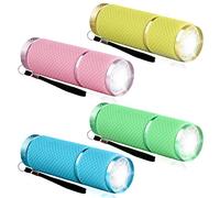 mizikuu 4 Pièces Mini Lampe Torche Portable, Lampe de Poche Enfant Durable Usages Multiples Petite Lampe Poche Étanche Lanyard Led l'Éclairage Quotidien Pannes Courant Urgences Alpinisme Camping