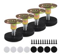 mizikuu 4 Pièces Pieds de Meubles Réglables, Pieds de Meubles Ronds en Acier Inoxydable avec Vis de Montage, Pour Canapé, Table, Lit, Armoire, Bureau, Table de Chevet