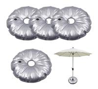 mizikuu 4 Pièces Sac de Poids de Base de Drapeau, 37cm Pied de Parasol Lourd de Parapluie Rond Rempli 3L d'eau ou de Sable Contrepoids Porte Portable Pliable Extérieur pour Balcons Plages Terrasses