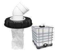 mizikuu 45° Filtre À Couvercle IBC, Accessoires De Réservoir IBC 163 mm Lavable Couvercle De Filtre en Nylon avec Couvercle De Baril d'argile De Filtre Net pour réservoir d'eau de Pluie IBC DN 150
