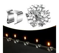 mizikuu 50 Pièces Crochets de Gouttière pour Guirlandes Lumineuses, Crochets de Gouttière de Toit Extérieurs Clips lumineux de Noël d'extérieur et Intérieur pour clôtures décoration de jardin
