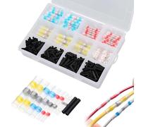 mizikuu 500 Pièces Joint de Soudure Connecteur de Fil Isolés, Connecteur Bout à Bout Thermorétractable 4 tailles, Connecteur Electrique Etanche, Connecteur à Souder Étanche pour Moto Auto Marine