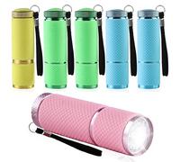 mizikuu 6 pcs Mini Lampe Torche Portable, Lampe de Poche Enfant Durable Usages Multiples Petite Lampe Poche étanche lanyard led l'éclairage Quotidien Pannes Courant Urgences Alpinisme Camping