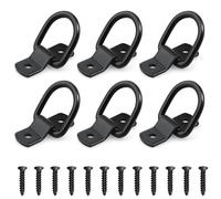 mizikuu 6 Pièces Anneaux D'arrimage, D Anneau de Montage Oeillet d'Arrimage avec Vis et Supports Inoxydable Crochet Arrimage en D Traction Anneau de Fixation pour Remorque Camions Bateaux Autos, Noir