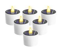 mizikuu 6 Pièces Bougies LED, Bougies Chauffe-Plat Solaire Exterieur Blanc Chaud Vacillante Sans Flamme Bougies Chauffe Plat Décoration Pour Vacances, Fête, Mariage, Décoration De La Maison