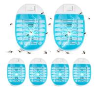 mizikuu 6 Pièces Lampe Electrique Anti Moustiques, Pièges à Moustiques avec Lampes UV Tueur d'Insectes Electrique Destructeur de Mouches Zapper Anti Insectes Intérieur Lumière Anti Mites à Brancher