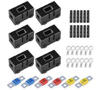 mizikuu 6 Pièces Porte Fusible Voiture, Ans Porte-fusibles avec 6 Fusibles Midi 40A 50A 60A Durable Fusible Midi Boulonné Batterie Courant élevé pour Voitures, camions, véhicules