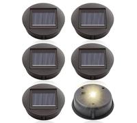 mizikuu 6pcs Lampe Solaire de Rechange avec Ampoule Led, 8cm Dessus de remplacement de lumière solaire LED Panneau Solaire de Rechange Couvercle de Rechange étanche pour Jardin Extérieur Décorationc