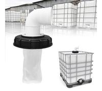 mizikuu 90° Filtre À Couvercle IBC, Accessoires De Réservoir IBC 163 mm Lavable Couvercle De Filtre en Nylon avec Couvercle De Baril d'argile De Filtre Net pour réservoir d'eau de Pluie IBC DN 150
